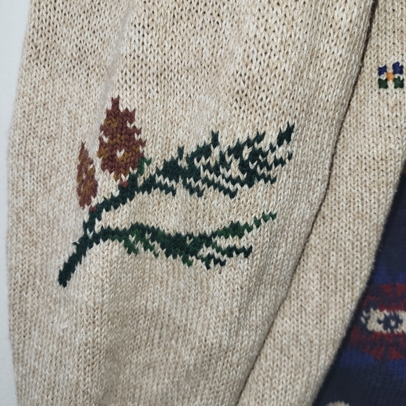 Woolrich Vintage Patchwork Cardigan Women's Size Large Winter Cozy Country - Picture 5 of 12